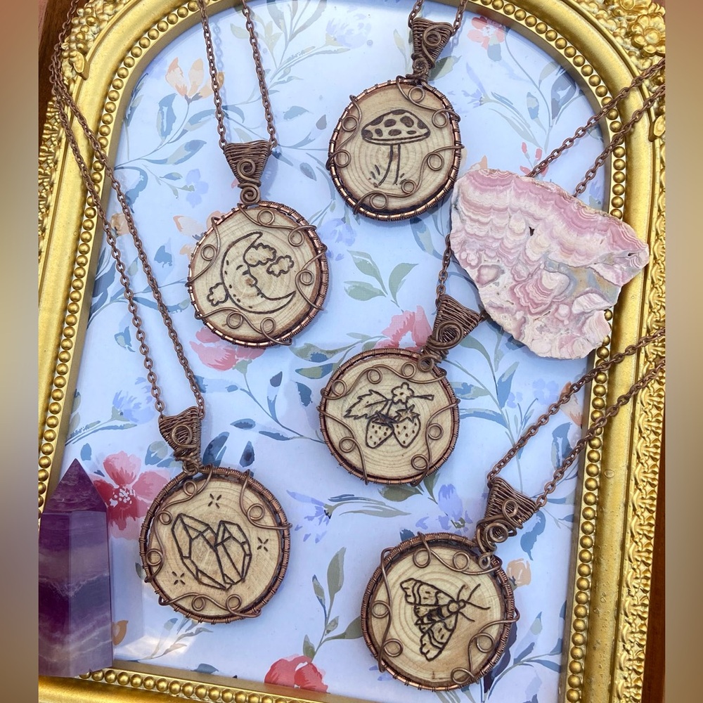 Handmade Wood Pendant Necklaces